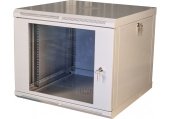 Шафа телекомунікаційна 19", настінна 9U (505х600х600) двері акріл-скло, сіра