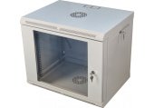 Шафа телекомунікаційна 19", настінна 9U (505х600х450) двері акріл-скло, сіра